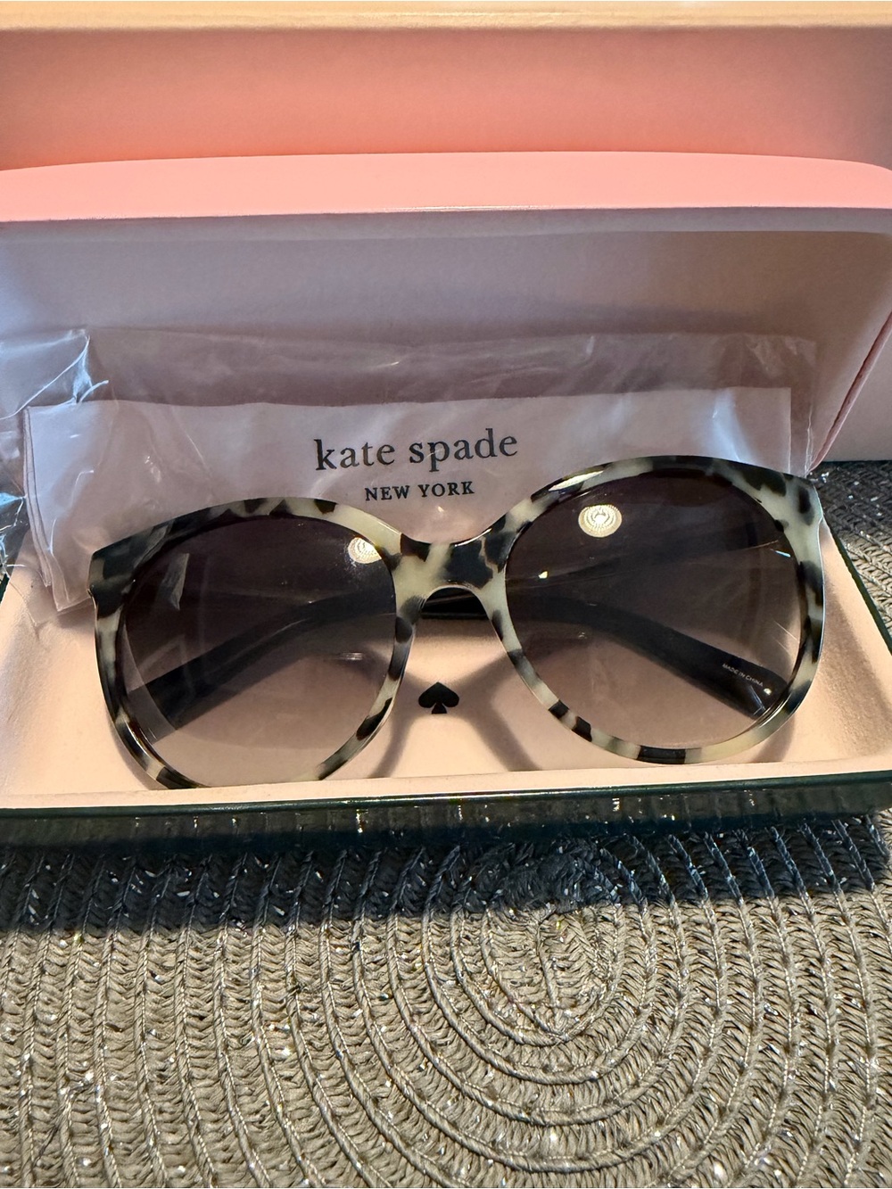 kate spade Cream and Black Tortoiseshell Oversized Sunglasses
